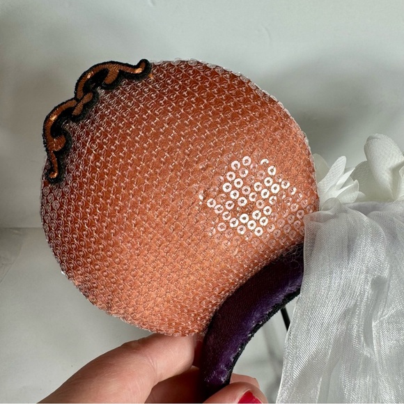 NWT. Disney Parks 2022 Haunted Mansion The Bride Veil Sequin Ears with v… - Picture 11 of 12
